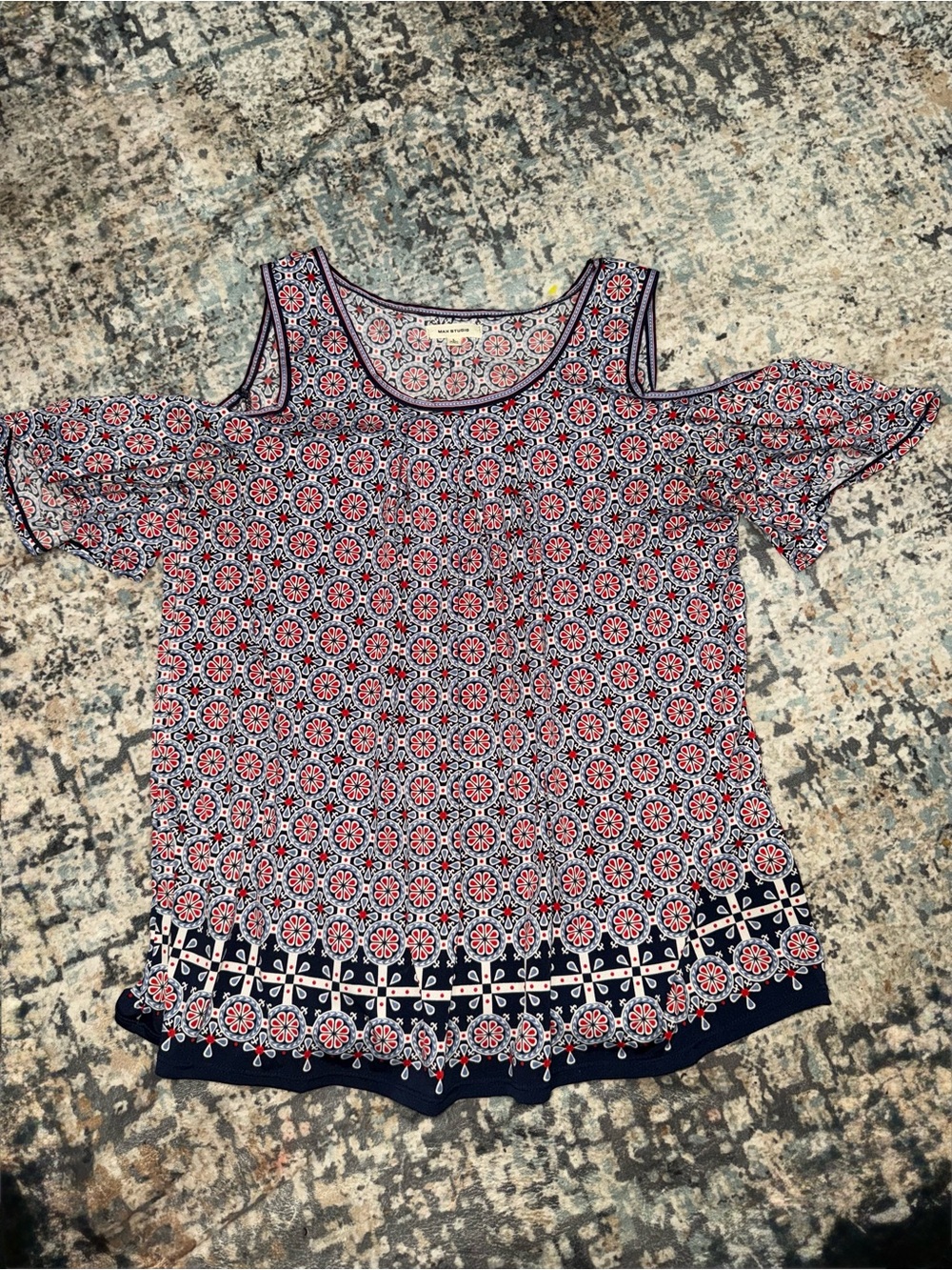 Max Studio cold shoulder style top